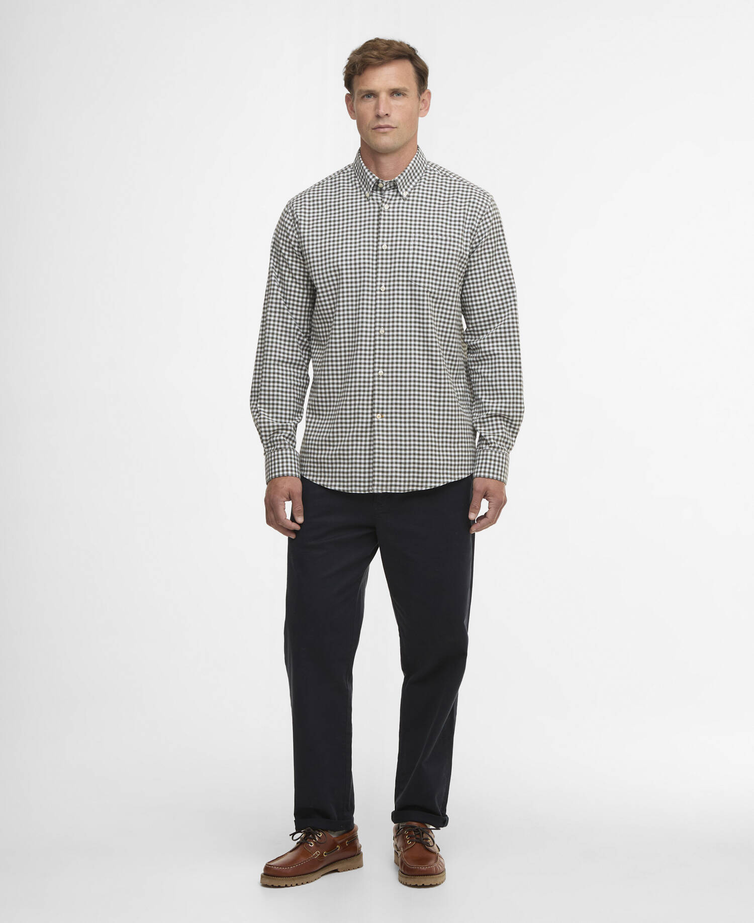 Gingham Aukside Regular Shirt Olive image number 1