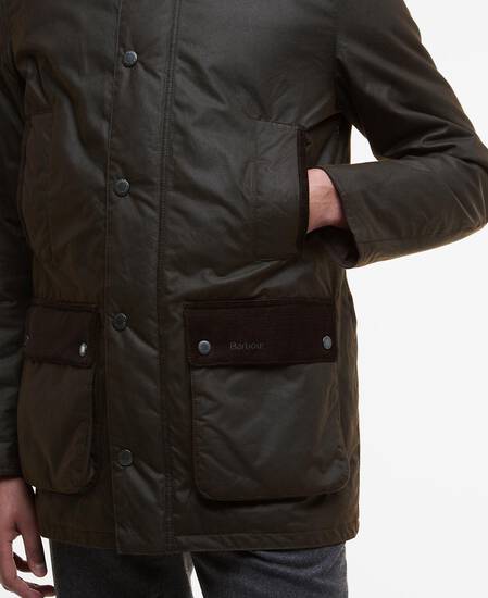 Modern Border Waxed Jacket Dark Brown