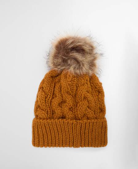 Penshaw Cable-Knit Beanie Mustard
