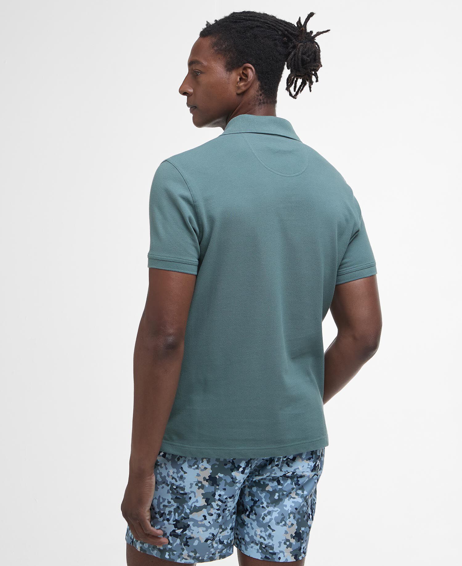 Tartan Pique Polo Shirt Vintage Teal