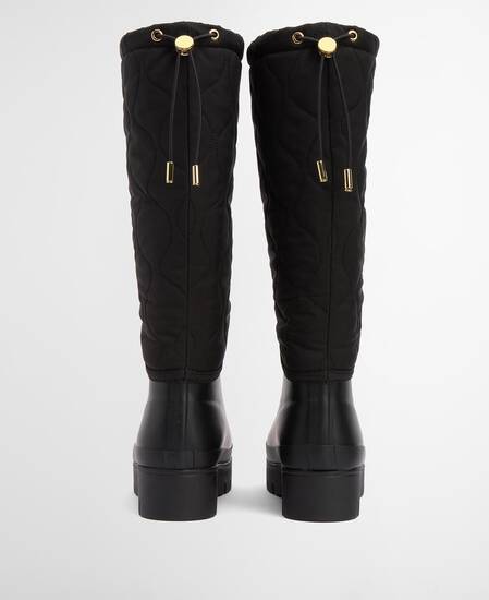 Marnie Quilted Wellington Boots Black