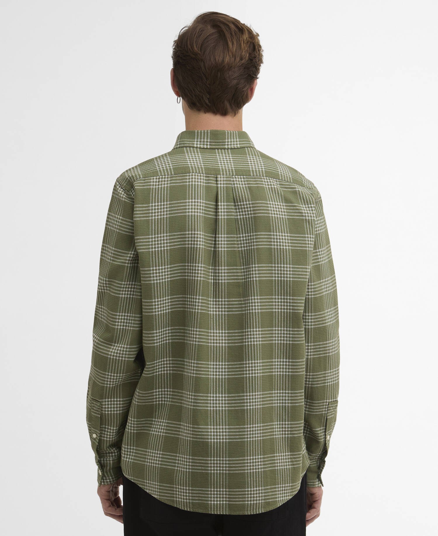 Heanes Waffle Check Long-Sleeved Shirt Burnt Olive image number 2