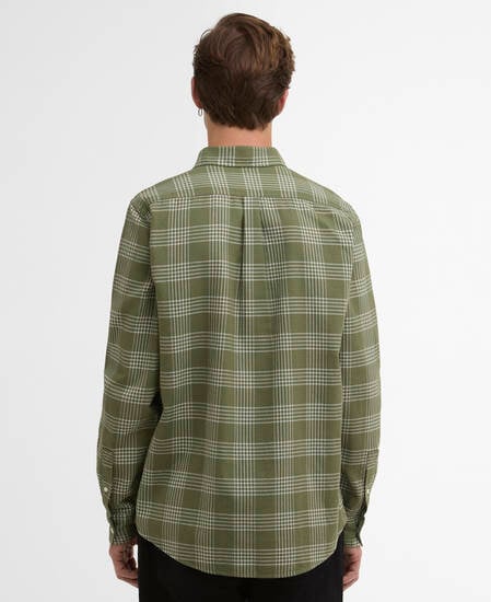 Heanes Waffle Check Long-Sleeved Shirt Burnt Olive