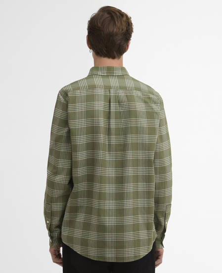 Heanes Waffle Check Long-Sleeved Shirt Burnt Olive