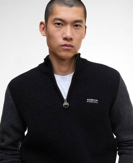 Maglione Hutchy con zip corta Black
