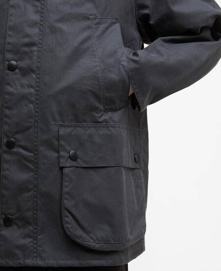 Oversized Bedale Waxed Jacket Classic Grey