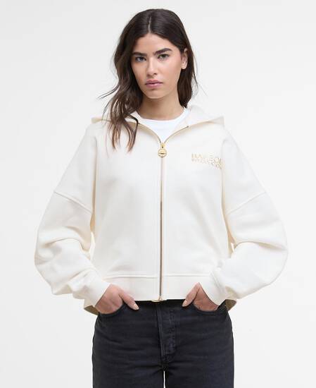 Lana Zip-Up Hoodie Off White
