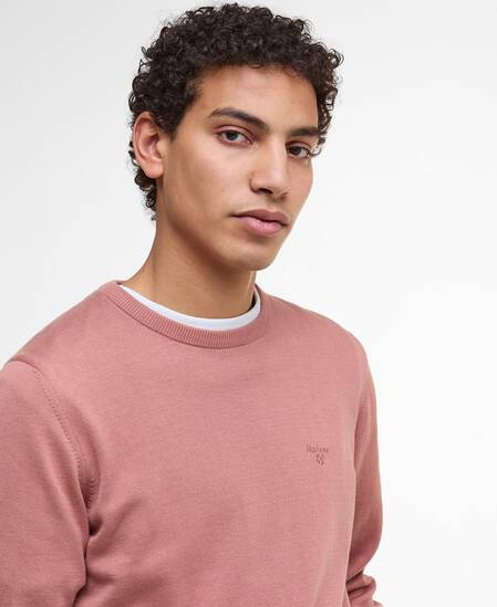Pima Cotton Crew Neck Jumper Earth Pink