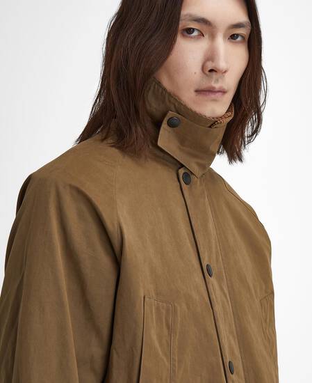 Peached Oversized Bedale Casual Jacket Dark Sand