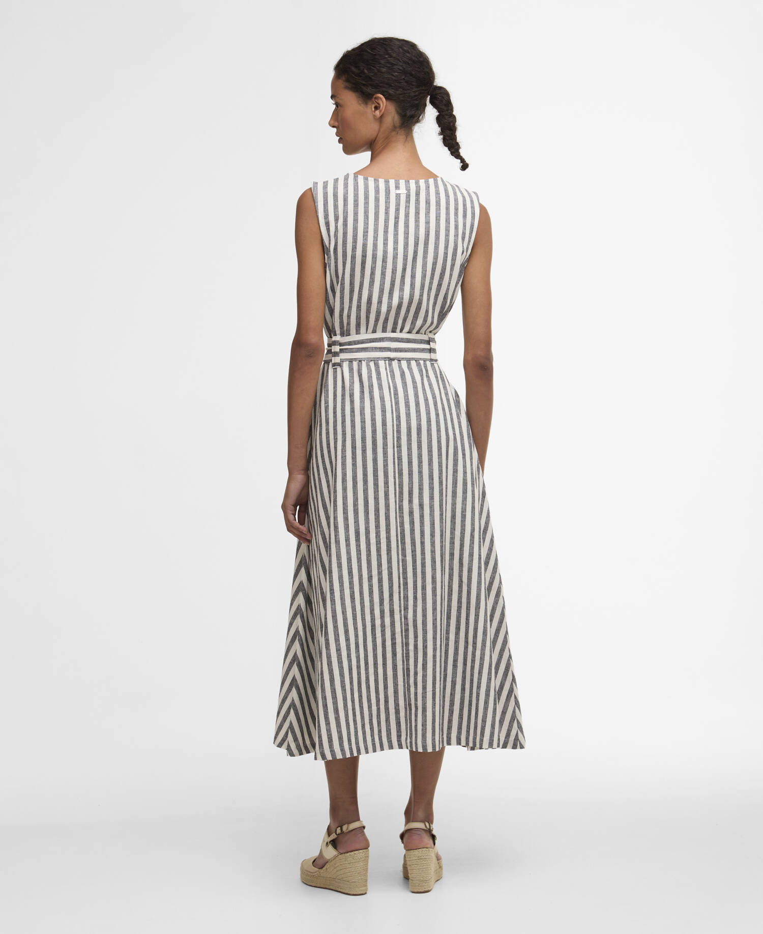 Inez Striped Midi Dress Dark Navy Stripe image number 2
