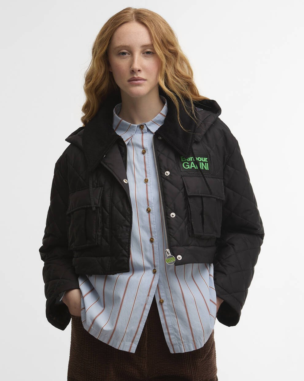Barbour x GANNI Peplum Longline Quilted Jacket