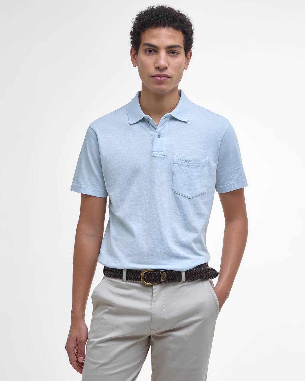 Pigment Dye Slub Polo Shirt