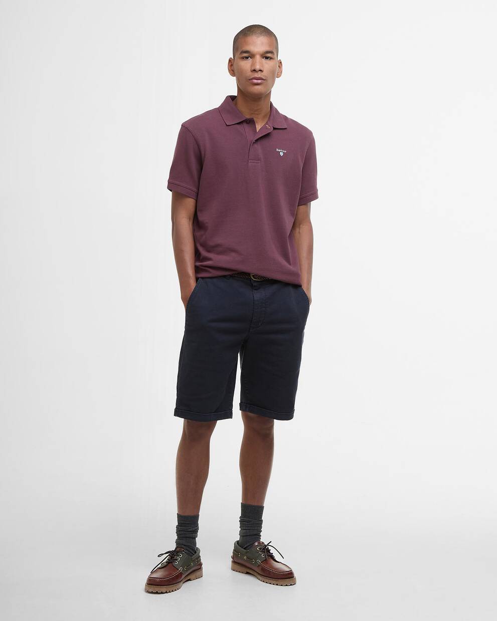 Shorts chino in twill lavato