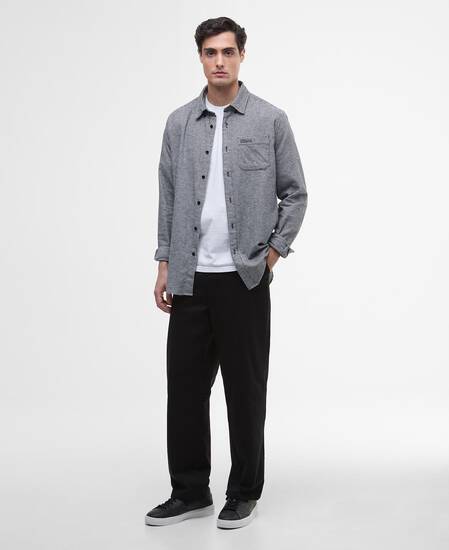 Watson Houndstooth Long-Sleeved Shirt Black