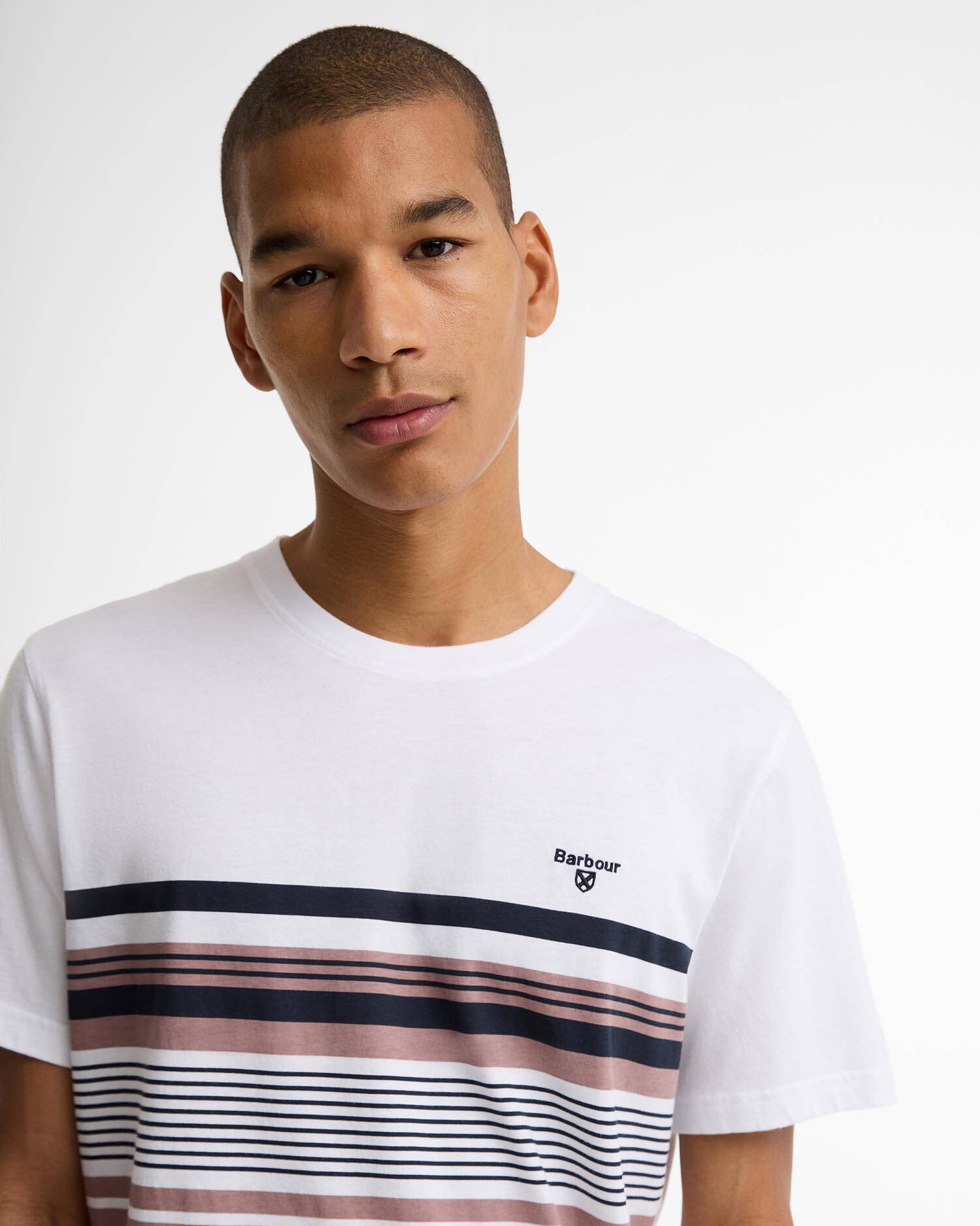 Teeside Striped Graphic Tailored T-Shirt White image number 3