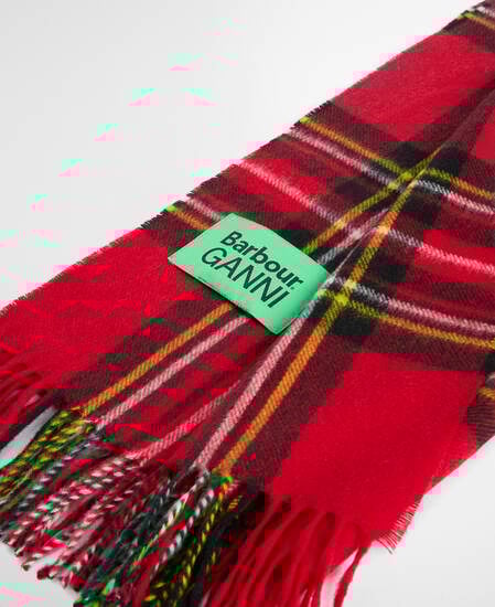 Barbour x GANNI Tartan Scarf Royal Stewart Tartan