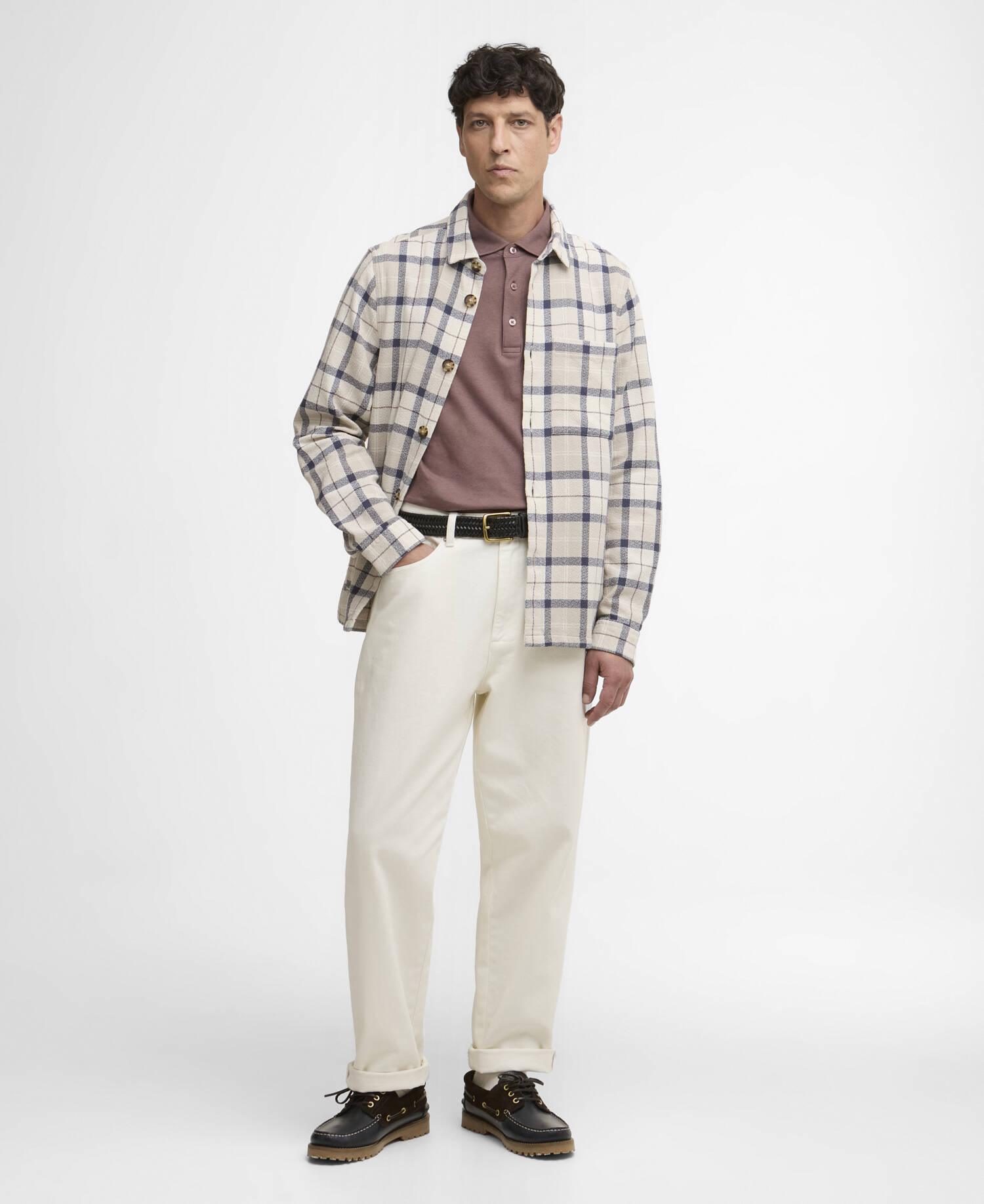 Overshirt Vennel in tartan testurizzato Oban Mist Tartan image number 1