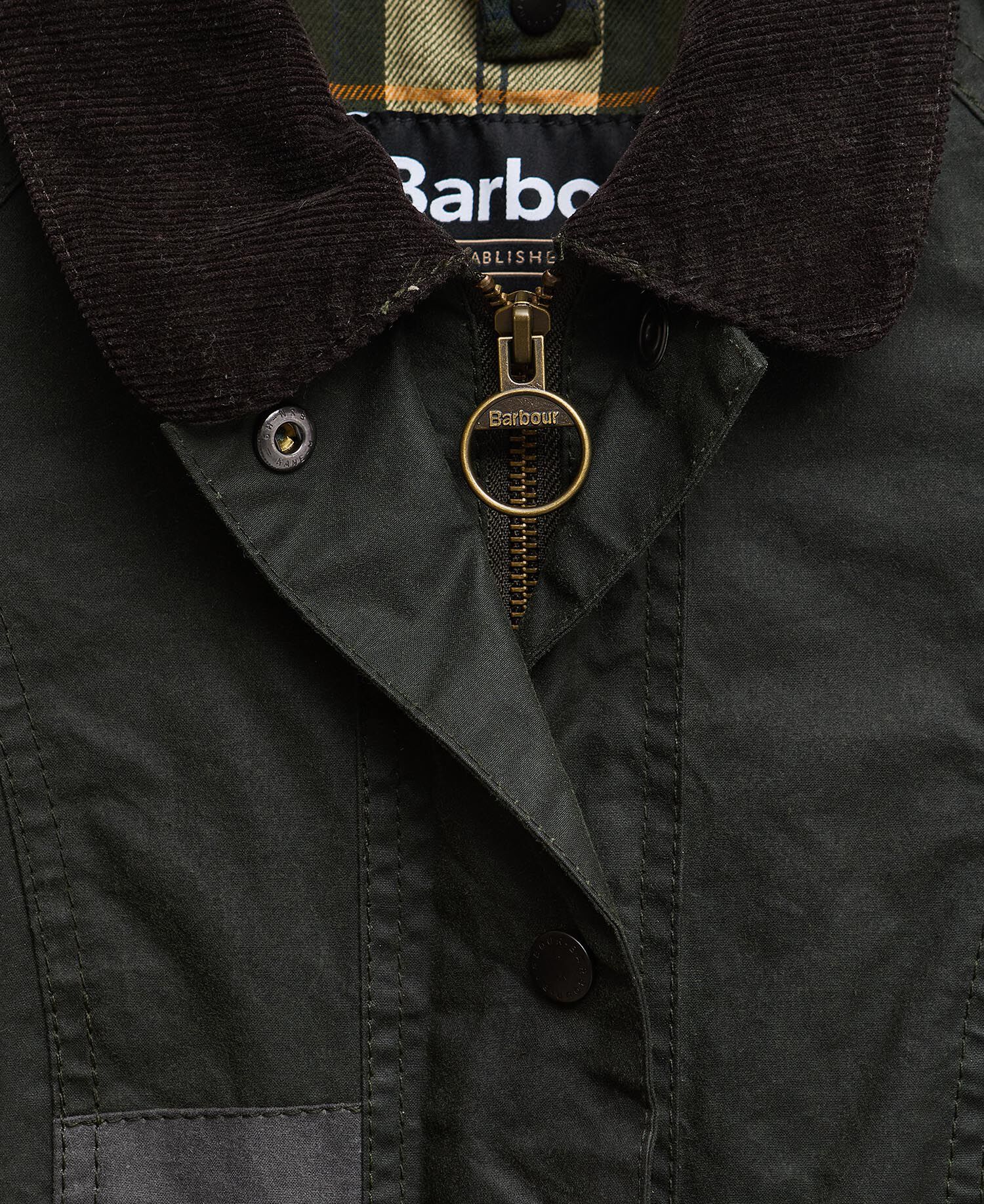 Barbour Re-Loved Beadnell Waxed Jacket - Size 10 Sage