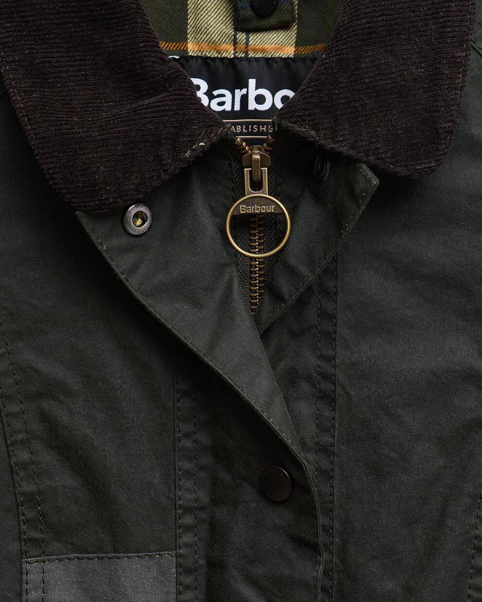 Barbour Re-Loved Beadnell Waxed Jacket - Size 10 Sage