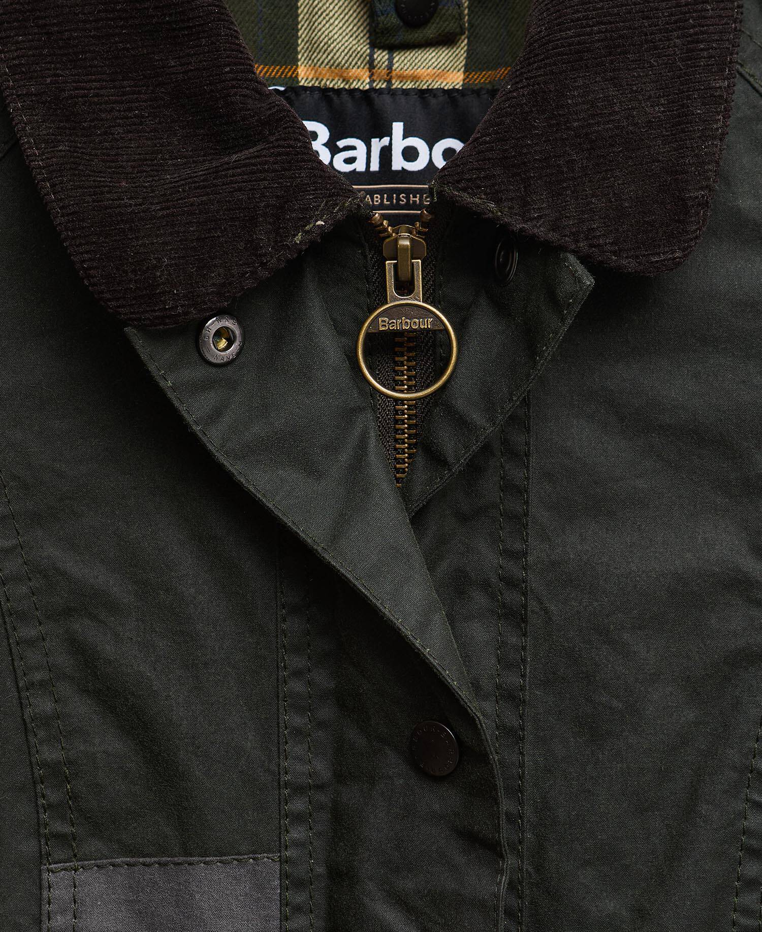 Barbour Re-Loved Beadnell Waxed Jacket - Size 10 Sage image number 3