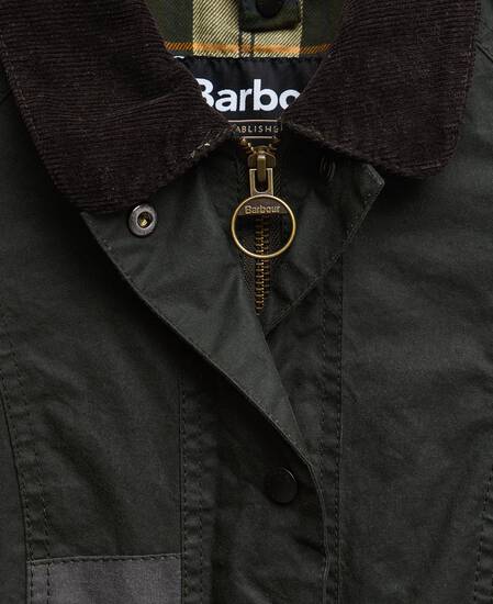 Barbour Re-Loved Beadnell Waxed Jacket - Size 10 Sage