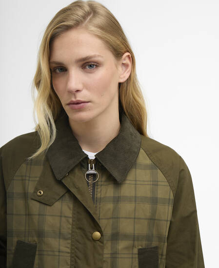 Freizeitjacke Modern Tartan Beadnell Dusky Green Tartan/Highland Olive