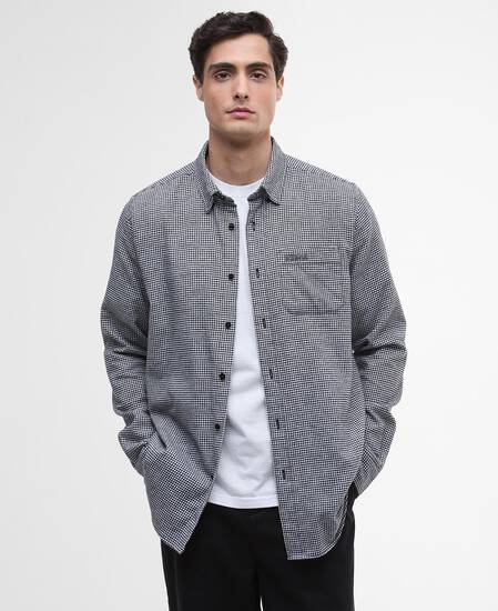 Watson Houndstooth Long-Sleeved Shirt Black