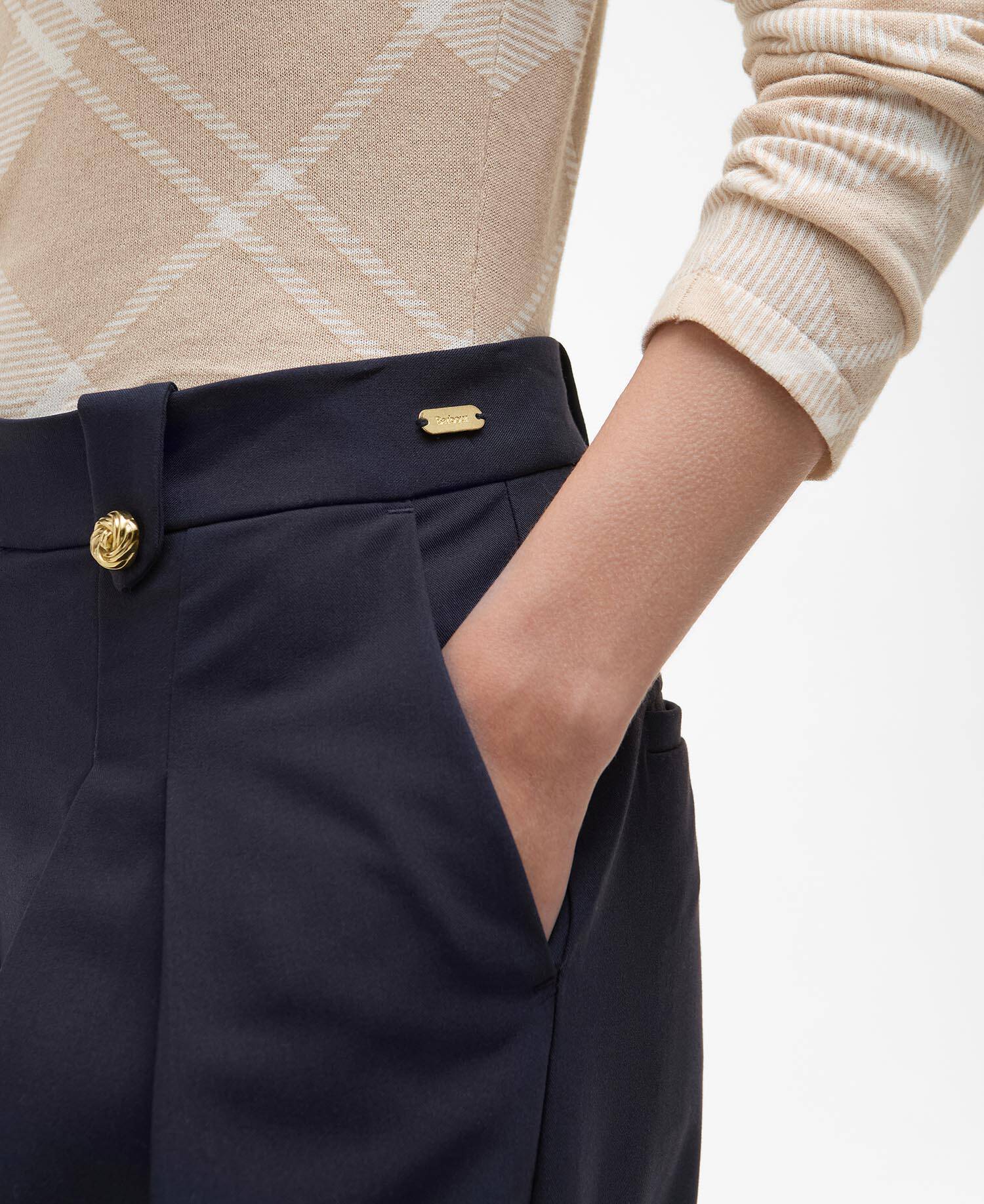 Avery Wide Leg Trousers Dark Navy image number 3