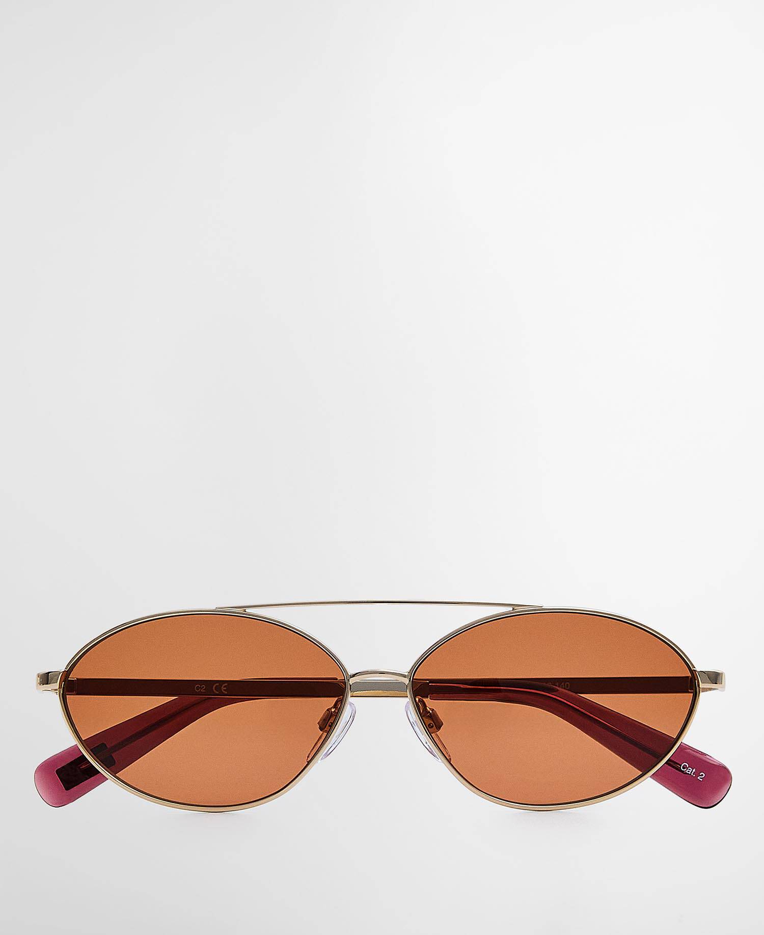 Oval Aviator Sunglasses c2 Medium Gold image number 0