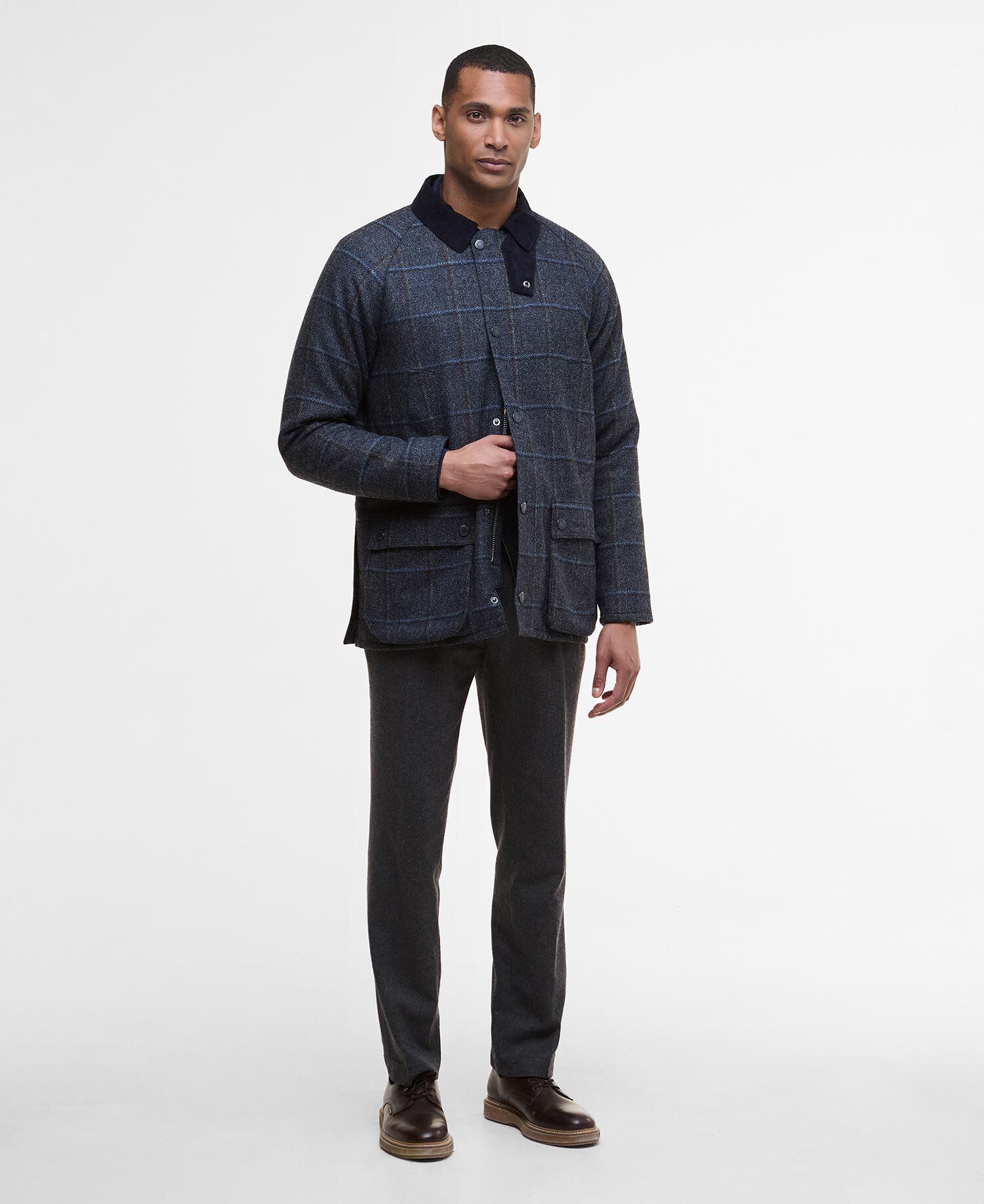 美品 Barbour Bedale Wool NAVY ブリステックスツイード Buy Bedale Check Wool Jacket for USD 690.00 | BARBOUR_US