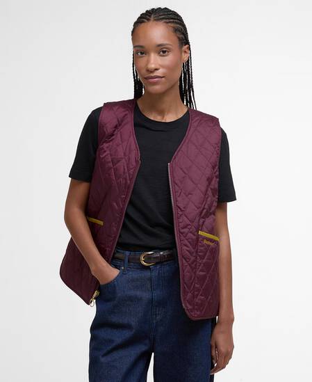 Gilet trapuntato reversibile My Barbour Aubergine/Pollen