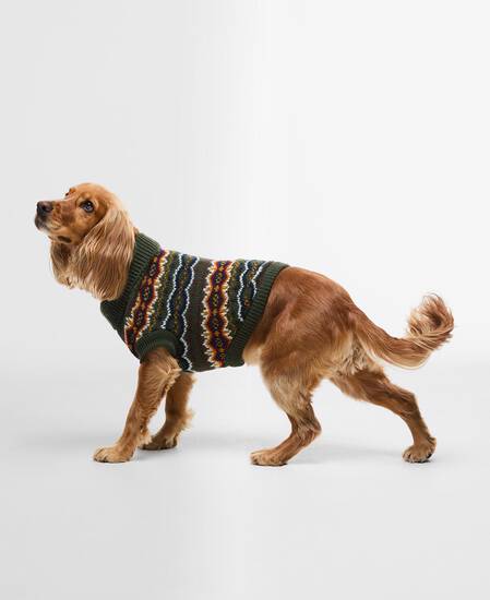 Set regalo per cani con fantasia Fair Isle Olive