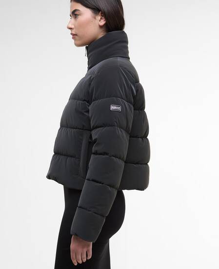 Hudson Faux-Velvet Puffer Jacket Black