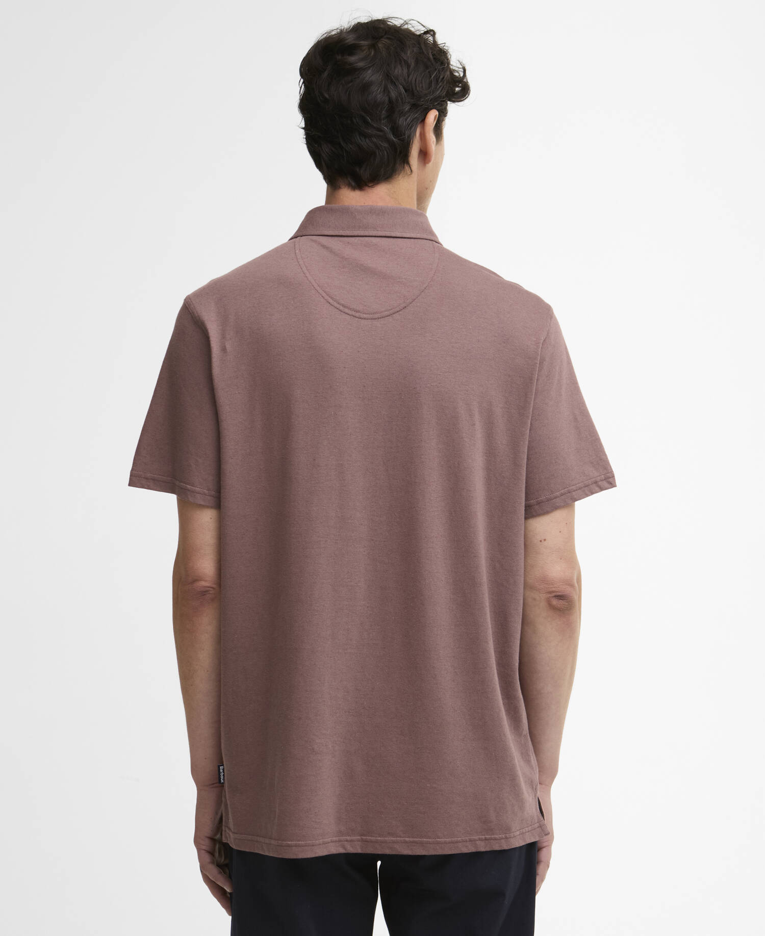 Steventon Linen Blend Tailored Polo Shirt Peppercorn image number 2