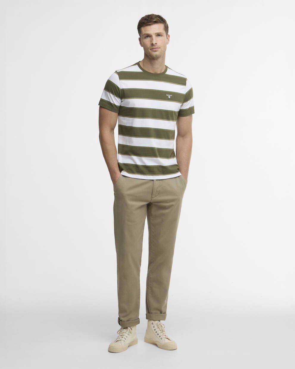 Washed Stretch Tailored Trousers