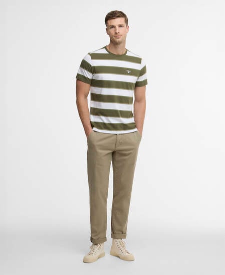 Washed Stretch Tailored Trousers Grey Olive