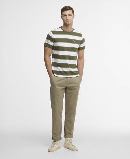Washed Stretch Tailored Trousers Grey Olive