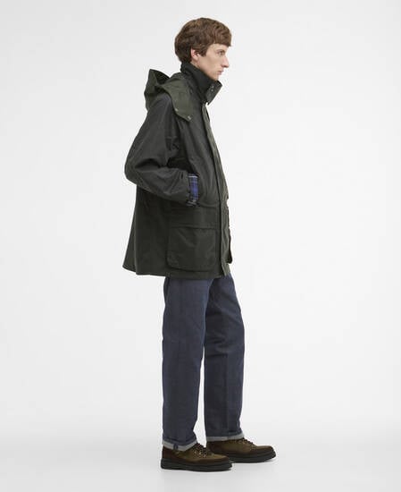Barbour x ARKET Fairgame Waxed Jacket Sage