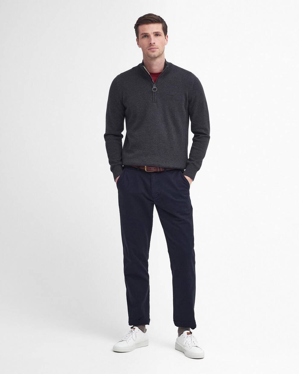 Washed Stretch Tailored Trousers