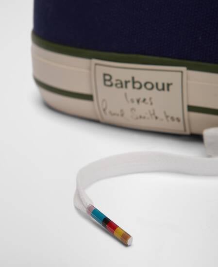 Paul Smith Loves Barbour Herren Sneaker Plimsolls Dark Navy
