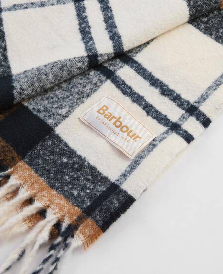 Deanna Tartan Scarf Hessian Navy Tartan