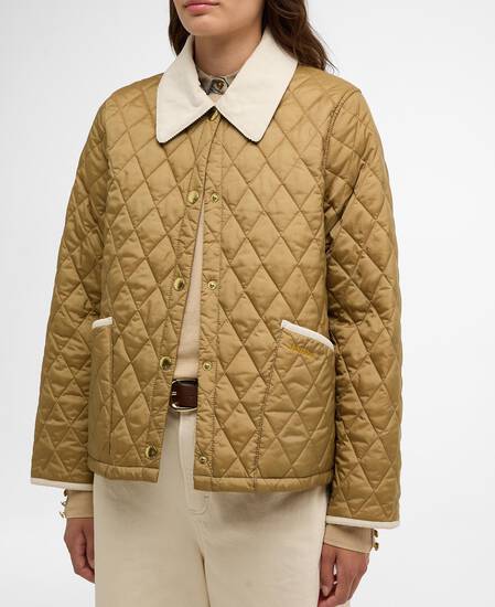Icons Cropped Liddesdale Quilted Jacket Sand/Dress/Pearl