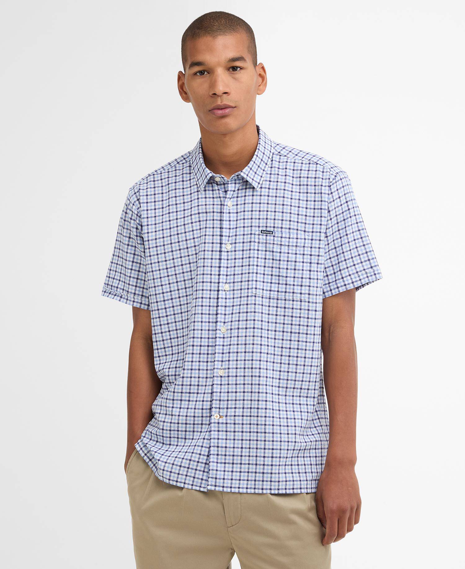 Nelson Gingham Short-Sleeved Shirt Blue image number 0