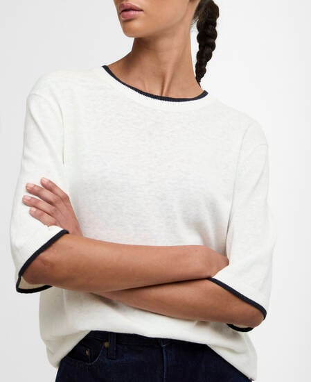 Verona Knitted T-Shirt Cloud/Dark Navy