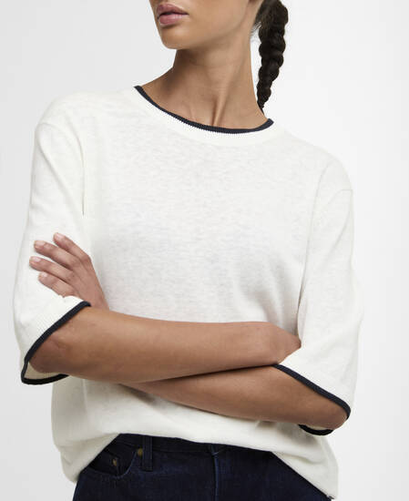 T-Shirt Verona Knitted Cloud/Dark Navy