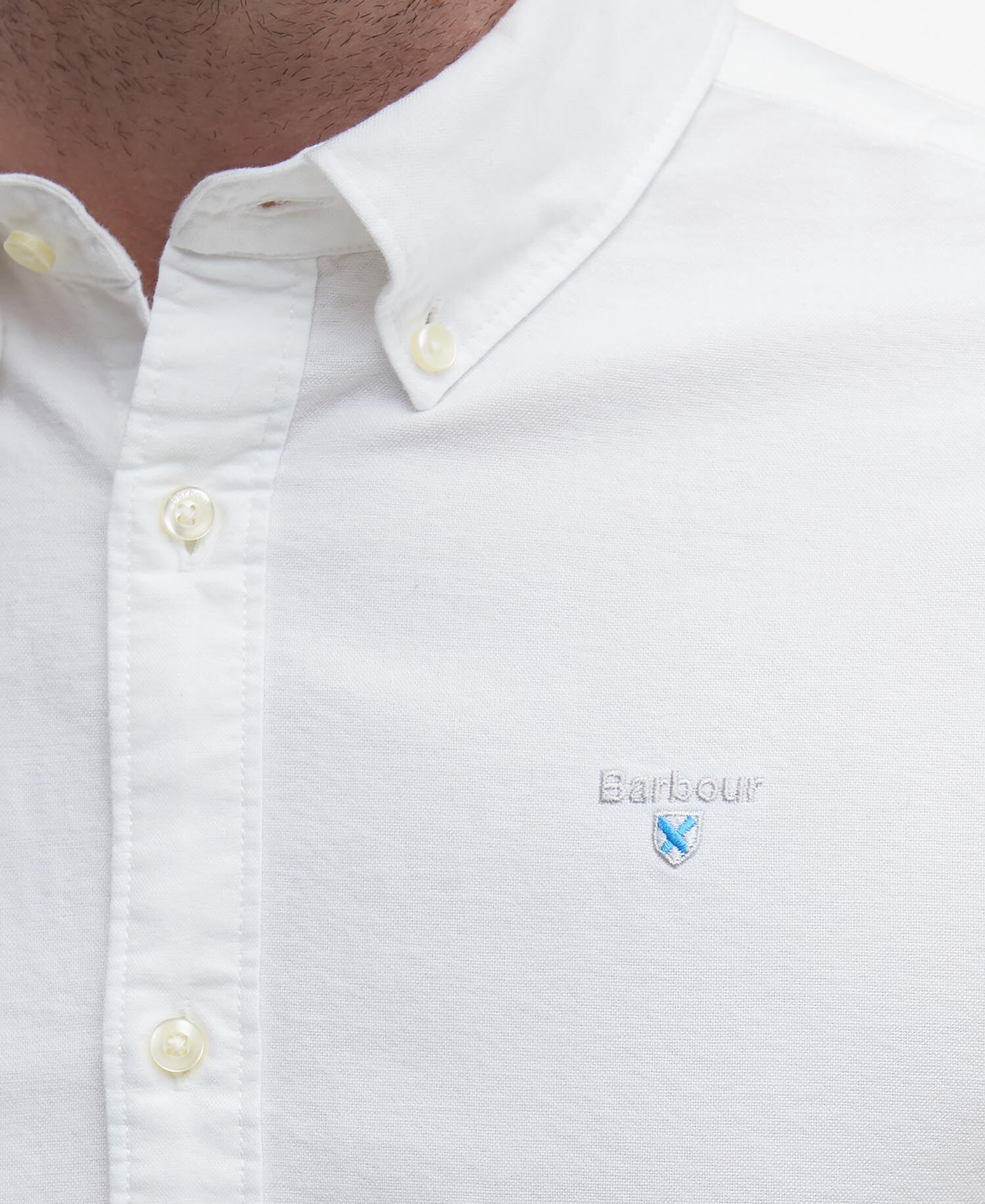 Oxtown Oxford Tailored Short-Sleeved Shirt Classic White