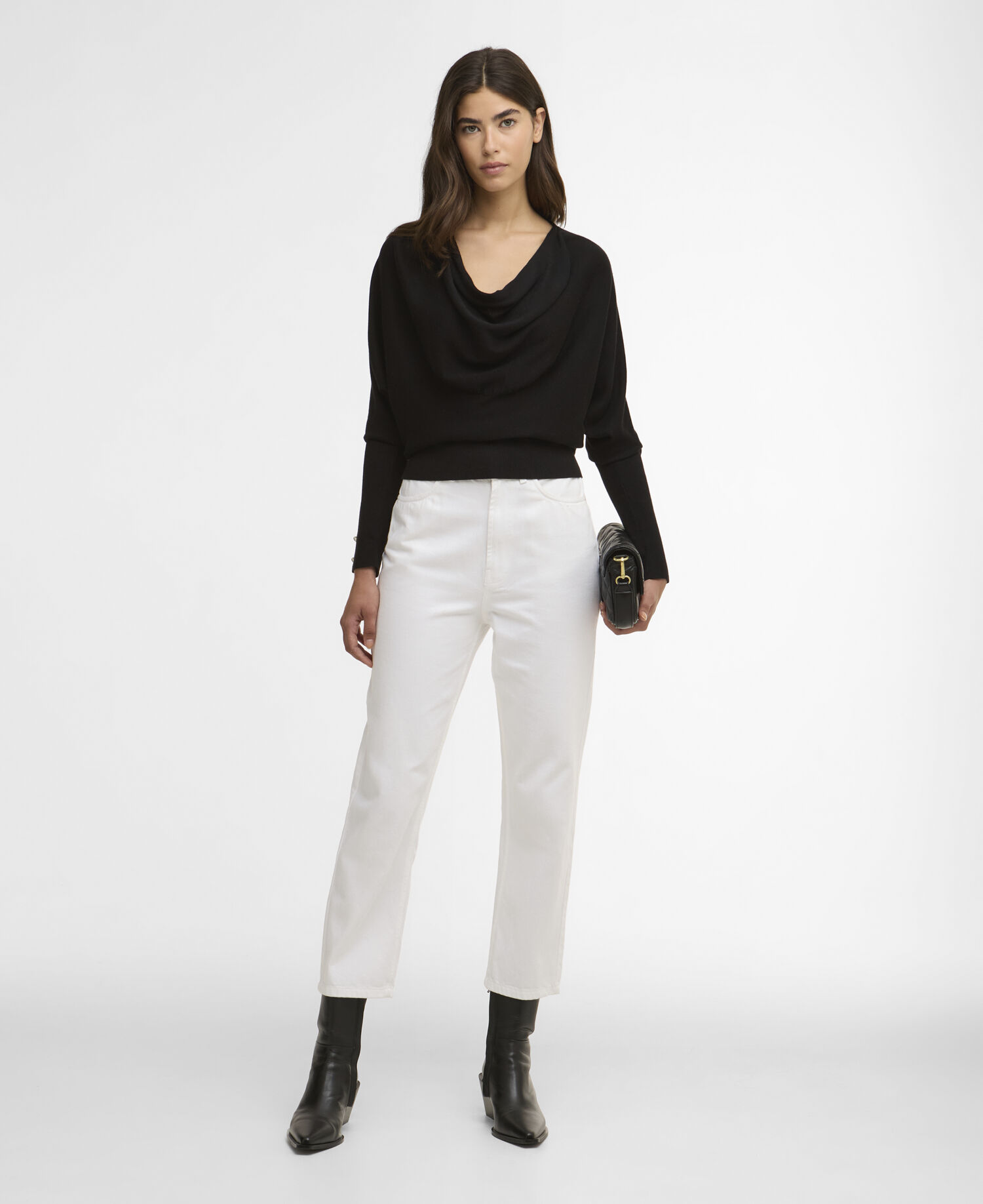 Nia Cowl-Neck Jumper Black