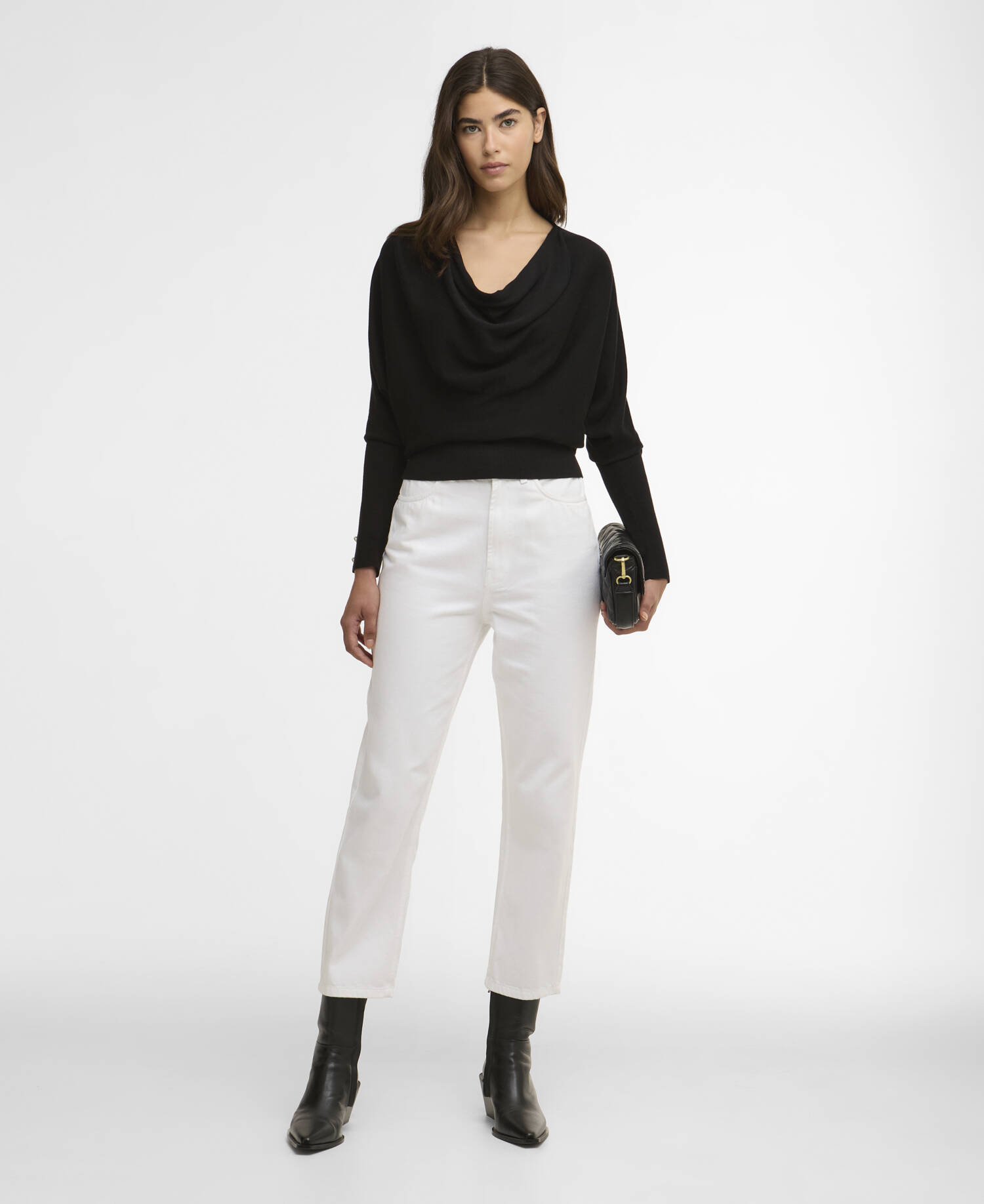 Nia Cowl-Neck Jumper Black image number 1