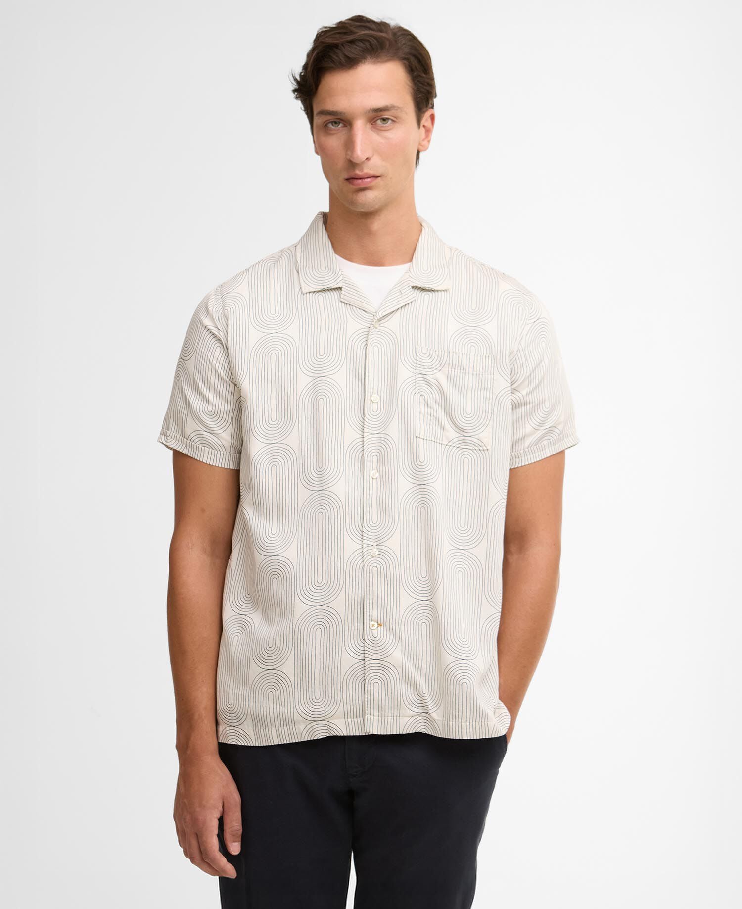 Newmill Printed Short-Sleeved Shirt Whisper White