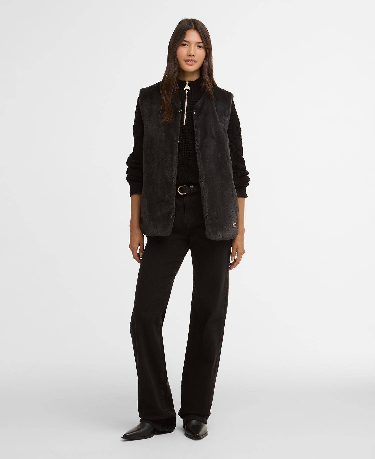 Mialn Fur Gilet Black image number 1